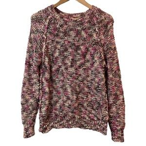 Vero Moda Girly Knit Sweater Women’s M Pink Gold Cream Chunky Pullover Casual